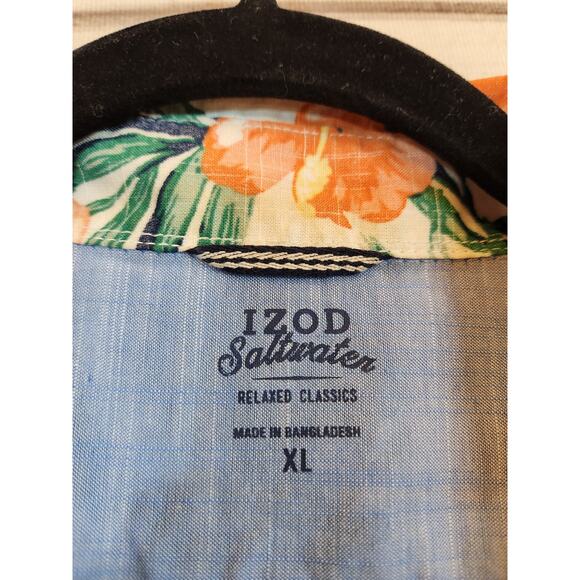 IZOD Saltwater Mens Multicolor‎ Floral Relaxed Classics Button Down Shirt  XL - Picture 3 of 4